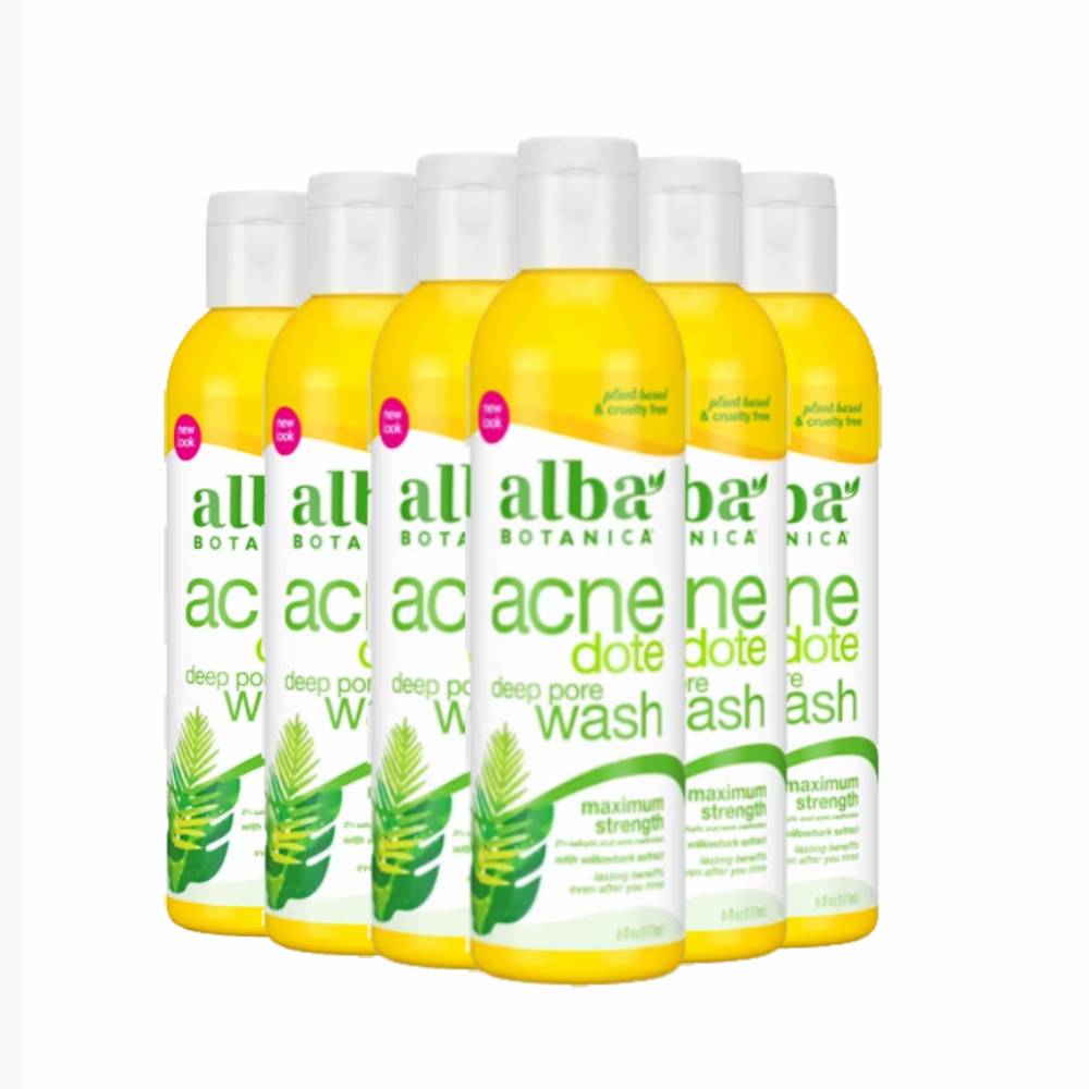Alba Botanica Acnedote Maximum Strength Deep Pore Wash, 6 Oz- 6 Packs